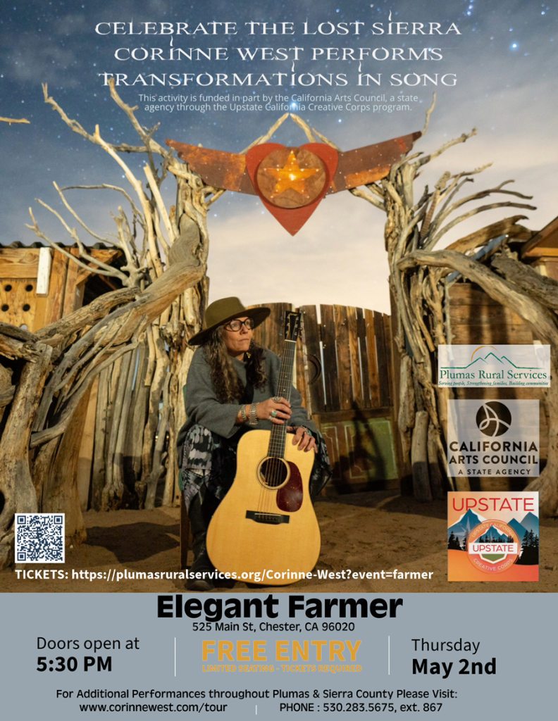 Corinne West Performs The Elegant Farmer, Chester - May 2nd 5:30pm
